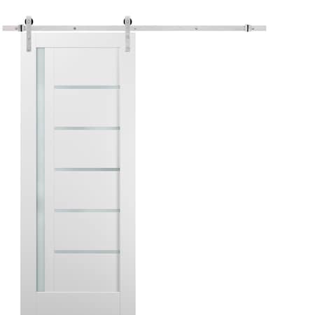 Sartodoors Barn Interior Door, 28" x 96", White QUADRO4088BD-S-WS-2896
